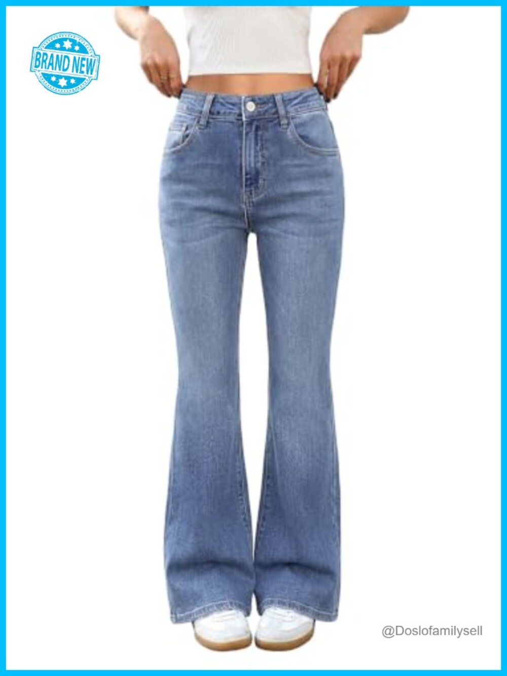 High Rise Bootcut Sweatpant Jeans 4-Way Stretch Women's Flare Denim